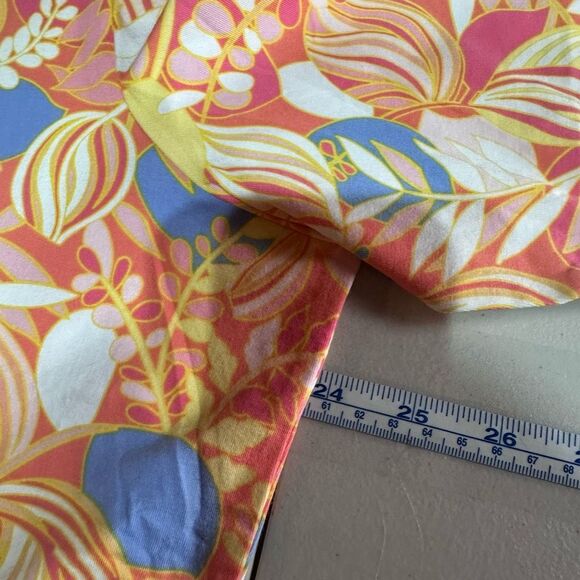 Talbots Tee 3/4‎ Sleeve Boat Neck Shirt Knit Stretch Floral Orange Size 2X - Picture 9 of 9